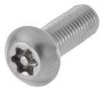 Art. Metrische Schrauben mit Innensechsrund (TX), Sicherheits-PIN, Flachrundkopf ähnich ISO 7380